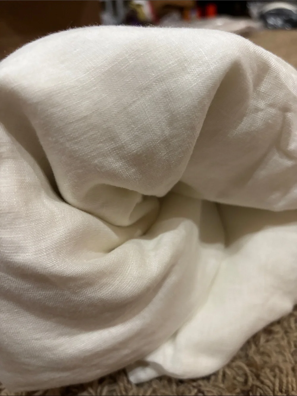 Quince Duvet Cover - White Linen Double Flange Full/Queen